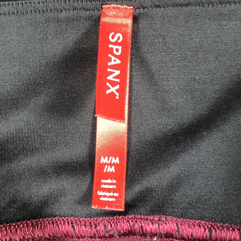 SPANX Velvet Leggings Womens M Red High‎ Rise Slimming Stretch Ankle Pull On - Picture 6 of 16